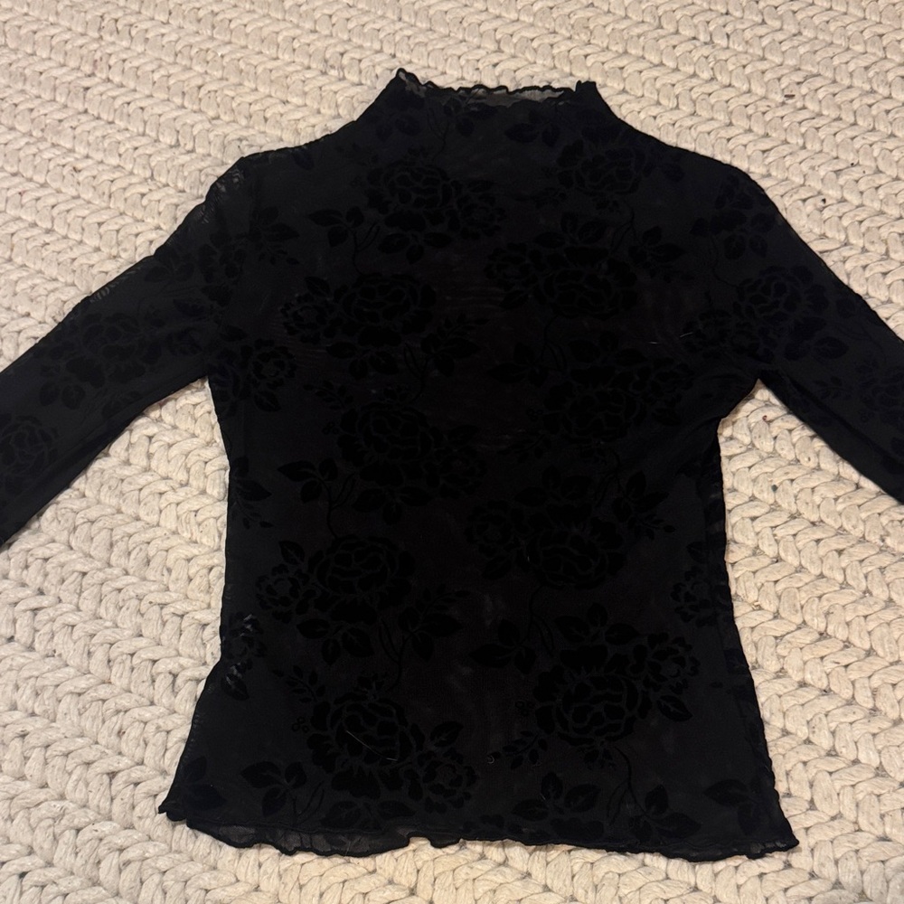 Elegant Black Floral Women's Top